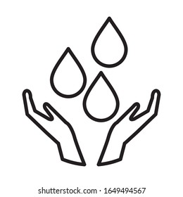 hands with water drops ecology vector illustration design