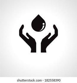 hands and water symbol