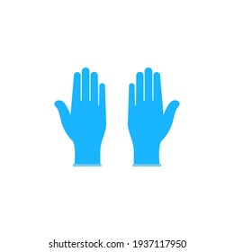 Hands wearing blue gloves prevent coronavirus infection. The concept of medical rubber gloves is a symbol of protection against viruses and bacteria.