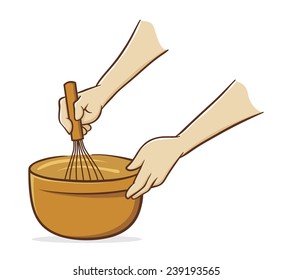 Hands whisking