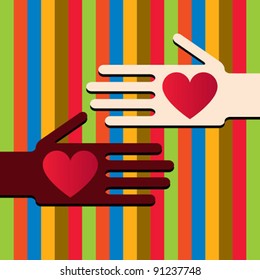 Hands whit hearts