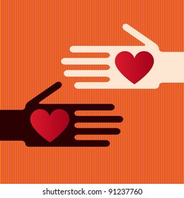 Hands whit hearts