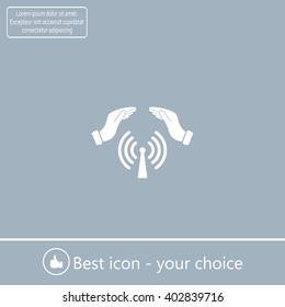 Hands with Wi-Fi Icon.