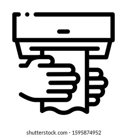 Hands Wipe Paper Napkin Icon Vector. Outline Hands Wipe Paper Napkin Sign. Isolated Contour Symbol Illustration