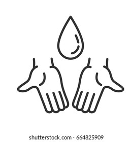 hands wit drop of water