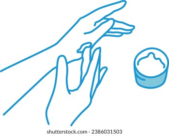 Hands of a woman applying cream to her hands