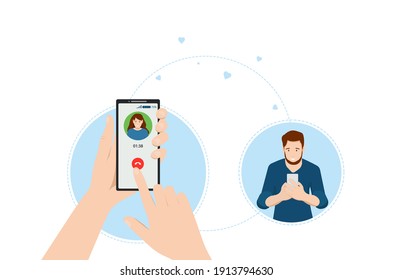 Hands woman holding smartphone. 
Telephone conversation concept isolated on the white background