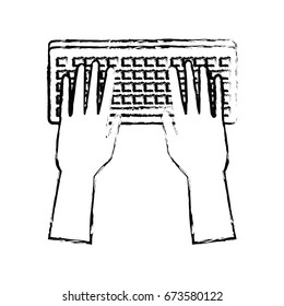 hands working in keyboard system device