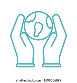 Hands mit Weltrang Symbol-Design der Humanity helfen Zusammenarbeit und Einheit unterstützen covid 19 2019 Community-Vektorillustration Illustration