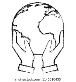 hands with world planet