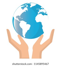 hands with world planet
