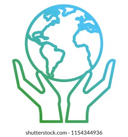 hands with world planet