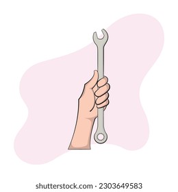 hands and a wrench that is sturdy and strong