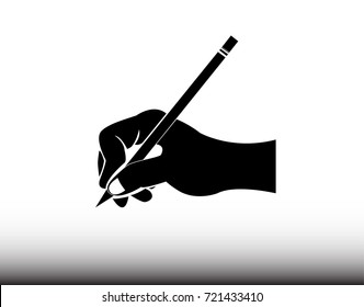 Hands Writing Icon - Illustration,Flat Graphic Design , Human Hand, Drawing - Activity, Symbol, Text