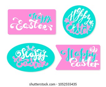 Hands written phrase Happy Easter