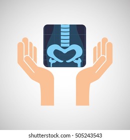 hands and x-ray body icon vector illustration eps 10