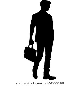 Handsam man silhouette vector icon sign symbol illusion.