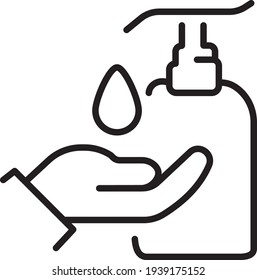 Handsanitizer Line Icon - Vector