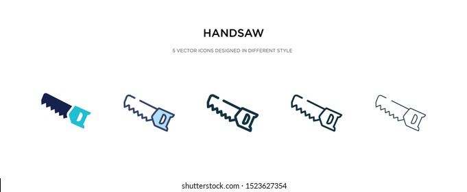 handsaw icon in different style vector illustration. two colored and black handsaw vector icons designed in filled, outline, line and stroke style can be used for web, mobile, ui