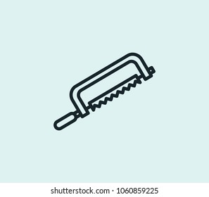 Handsaw icon line isolated on clean background. Handsaw icon concept drawing icon line in modern style. Vector illustration for your web site mobile logo app UI design.