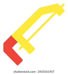 Handsaw icon or logo illustration flat color style