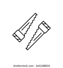 Handsaw icon. Simple line, outline vector elements of construction tool icons for ui and ux, website or mobile application