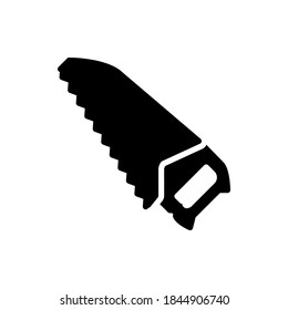 Estilo de glifo vectorial del icono de la sierra de mano.