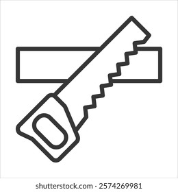 Handsaw Icon Vector Illustration Outline