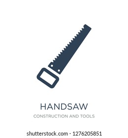 handsaw icon vector on white background, handsaw trendy filled icons from Construction and tools collection, handsaw vector illustration