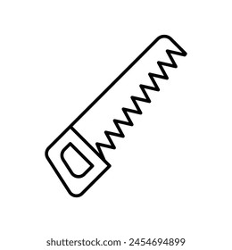 Handsäge-Symbol mit weißem Hintergrund Vektorgrafik Stock Illustration