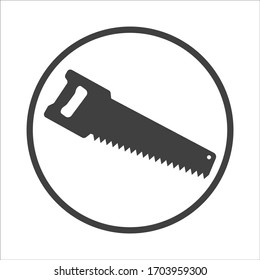 Handsaw isolated on white background. Carpentry tool isolated on white background. Vector illustration.