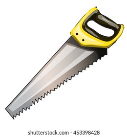 Handsaw isolated on white background. Vector illustration.