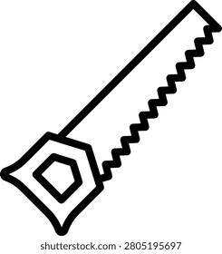 Handsaw Line Icon and Vector