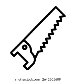 Handsaw Outline bold Vector Icon which can be easily modified or Edited 