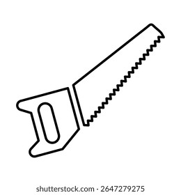 Handsaw, Sawing Icon, Line Vector graphics