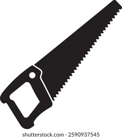 handsaw Tool for carpenter work, Silhouette vector art illustration with a white background