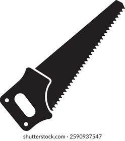 handsaw Tool for carpenter work, Silhouette vector art illustration with a white background