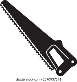 handsaw Tool for carpenter work, Silhouette vector art illustration with a white background