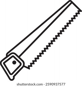 handsaw Tool for carpenter work, Silhouette vector art illustration with a white background