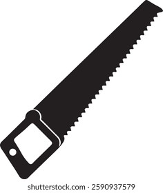 handsaw Tool for carpenter work, Silhouette vector art illustration with a white background