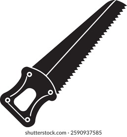 handsaw Tool for carpenter work, Silhouette vector art illustration with a white background