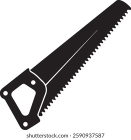handsaw Tool for carpenter work, Silhouette vector art illustration with a white background