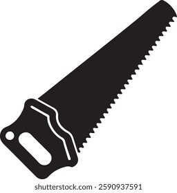 handsaw Tool for carpenter work, Silhouette vector art illustration with a white background