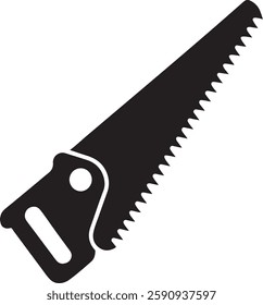 handsaw Tool for carpenter work, Silhouette vector art illustration with a white background