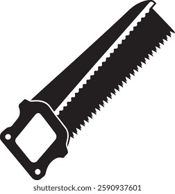 handsaw Tool for carpenter work, Silhouette vector art illustration with a white background