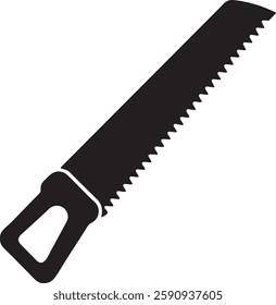 handsaw Tool for carpenter work, Silhouette vector art illustration with a white background