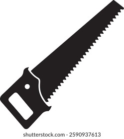 handsaw Tool for carpenter work, Silhouette vector art illustration with a white background