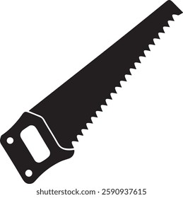 handsaw Tool for carpenter work, Silhouette vector art illustration with a white background