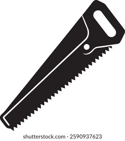 handsaw Tool for carpenter work, Silhouette vector art illustration with a white background