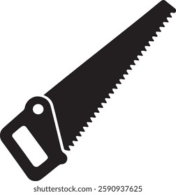 handsaw Tool for carpenter work, Silhouette vector art illustration with a white background